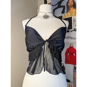 Crop Top Mesh Swim Top